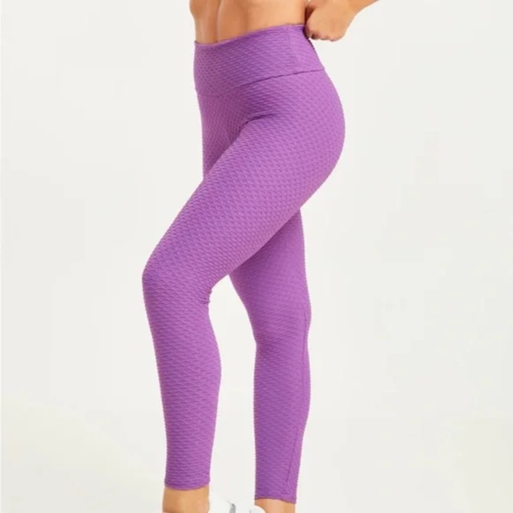 Booty by Brabants Plus Size Croco Skin Leggings in Purple, OSFM